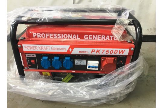 PowerKraft PK7500W 4 Stroke Generator - Boxed - UnusedModel: PK7500WType -  4 stroke, single cylin