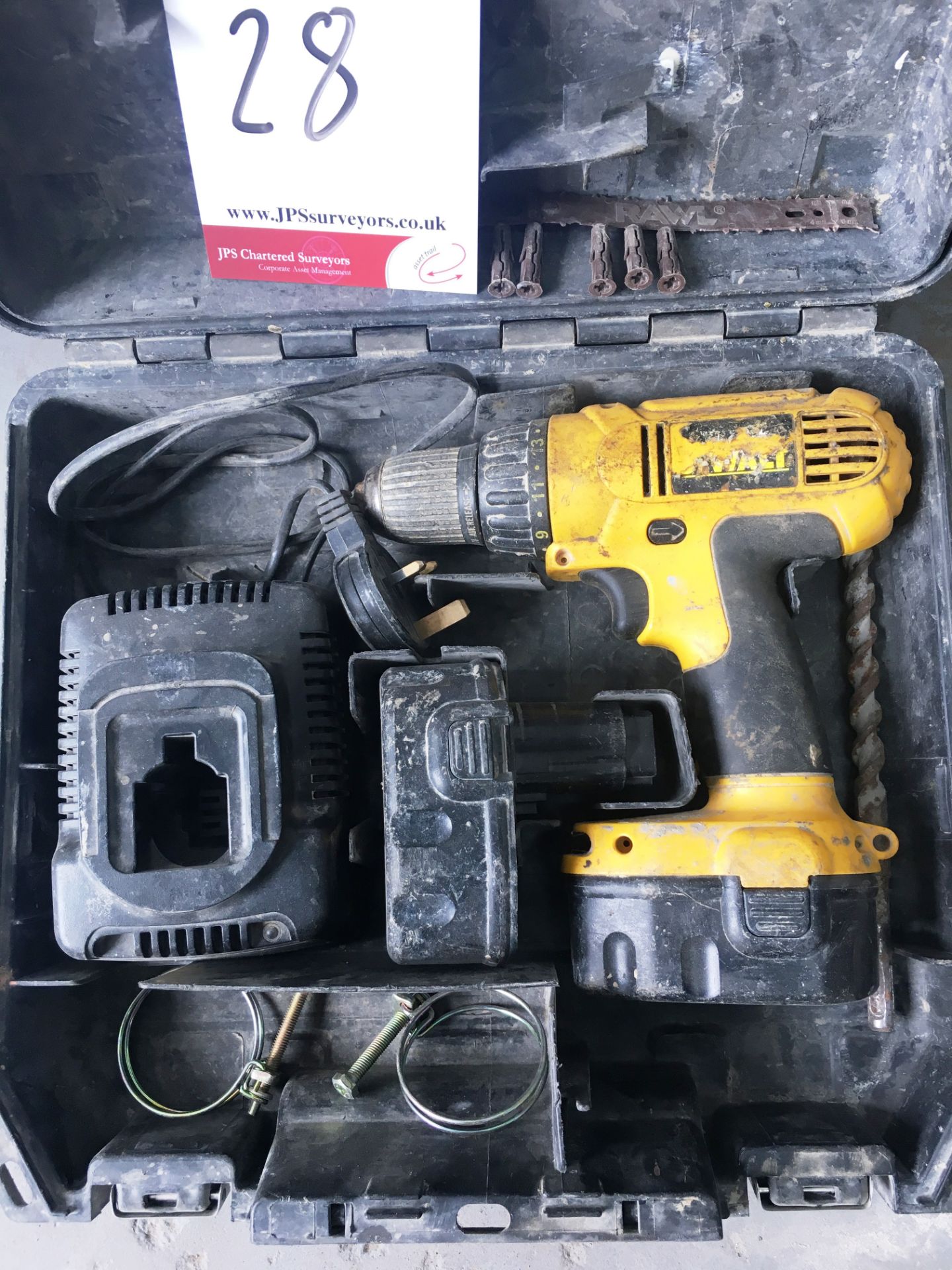 Dewalt DC728 Cordless Drill w/ Case & 2 x Battery Chargers - Image 2 of 2