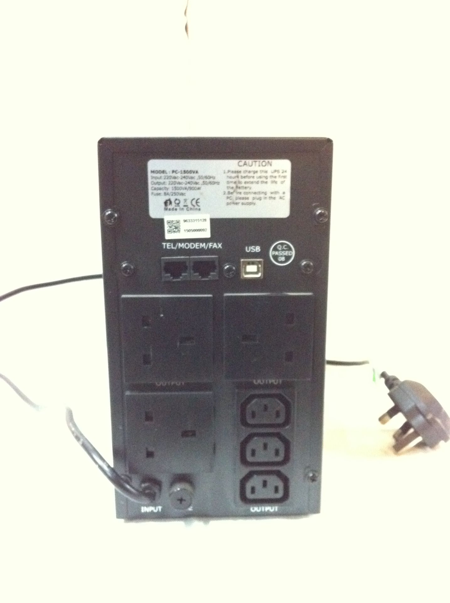 PowerCool EC-1500VA Back Up Battery. - Image 2 of 2