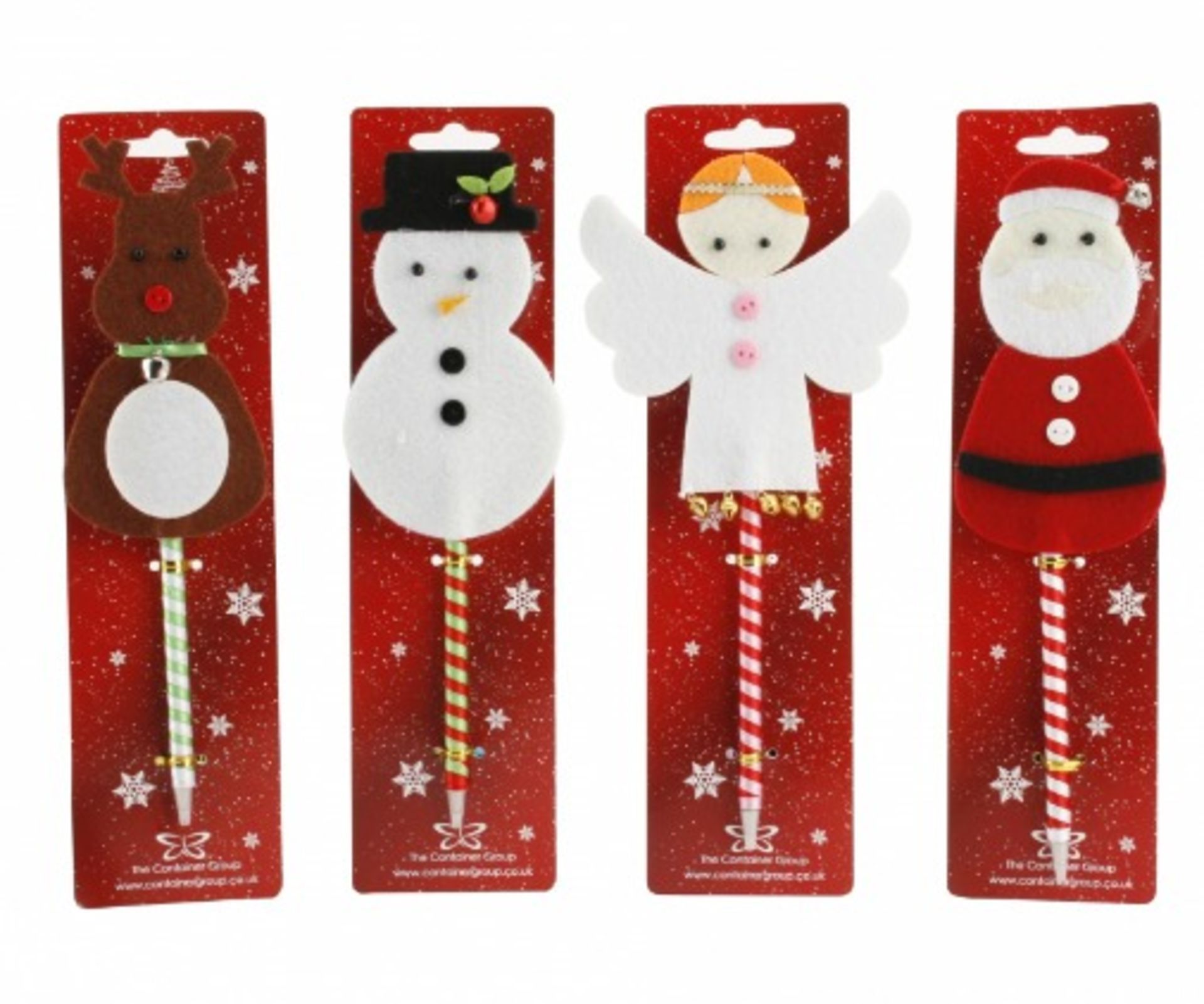 140 X Carded Christmas Novelty Felt Biro Pen 'Reindeer/Snowman/Angel/Santa' RRP£ 455.00