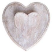 48 X White Washed Chunky Wooden Heart Coat Hook with Heart Shaped Peg/Hook. RRP£ 429.6