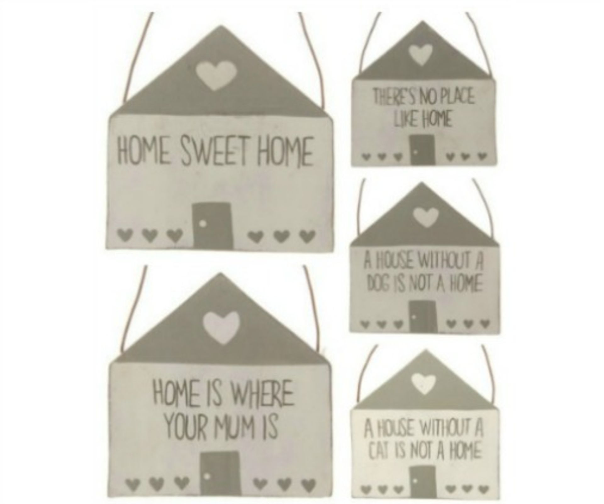 182 X HANGING SIGNS, PLAQUES, SLOGAN PLAQUES, ETC. RRP £ 608.30