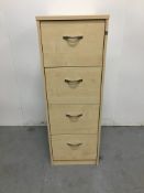 3x 4 Drawer Filing Cabinets in Beech Wood Finish