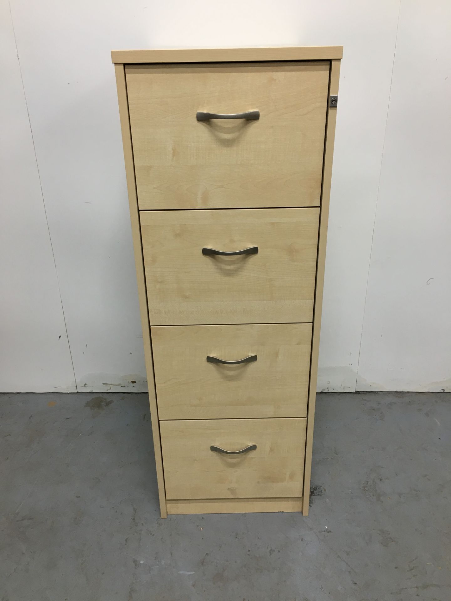 3x 4 Drawer Filing Cabinets in Beech Wood Finish