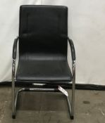 2x Black Leather Office Chairs
