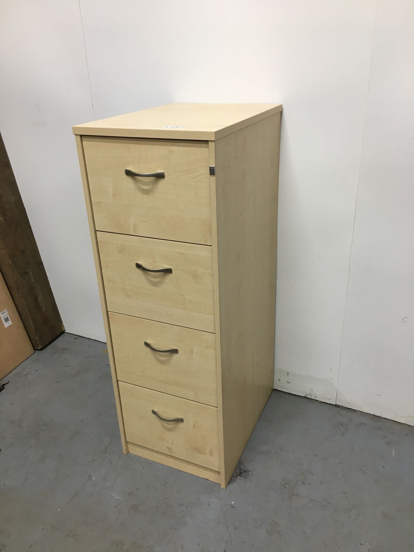 3x 4 Drawer Filing Cabinets in Beech Wood Finish - Image 2 of 2