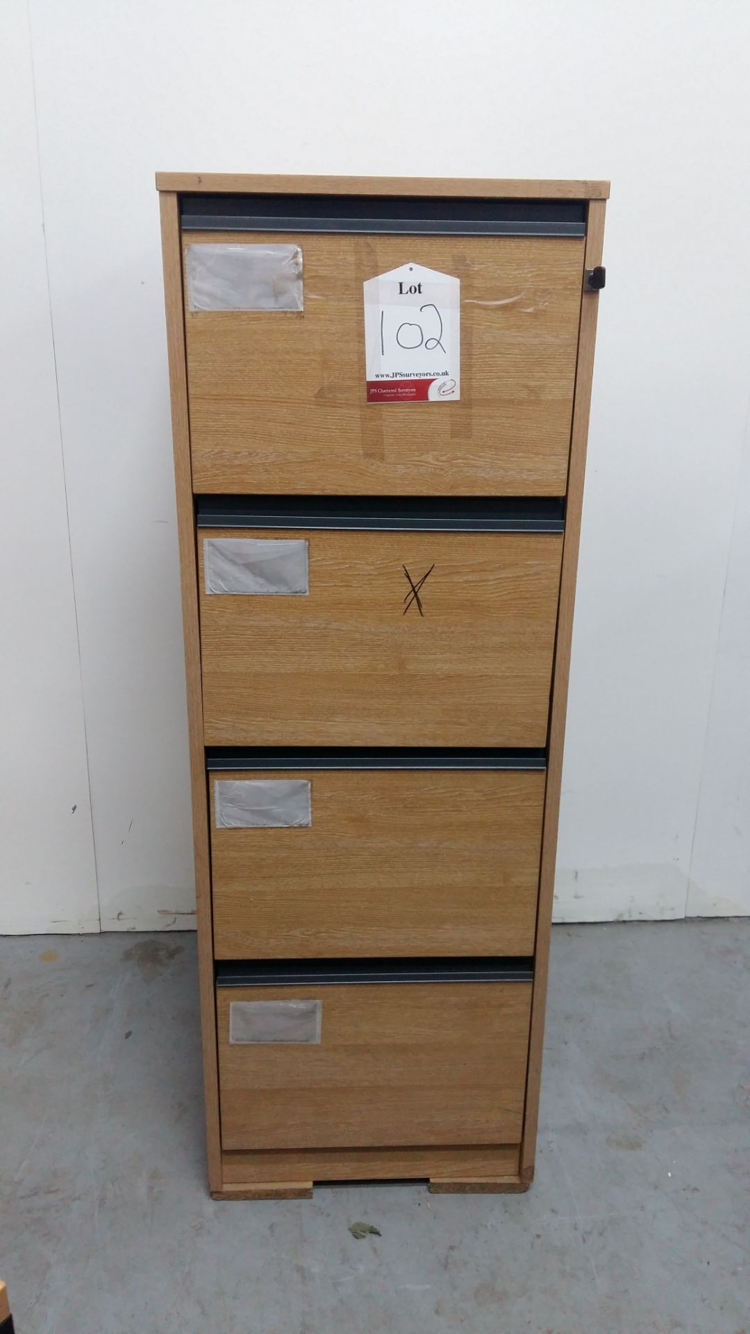 4 Drawer Wooden Filing Cabinet