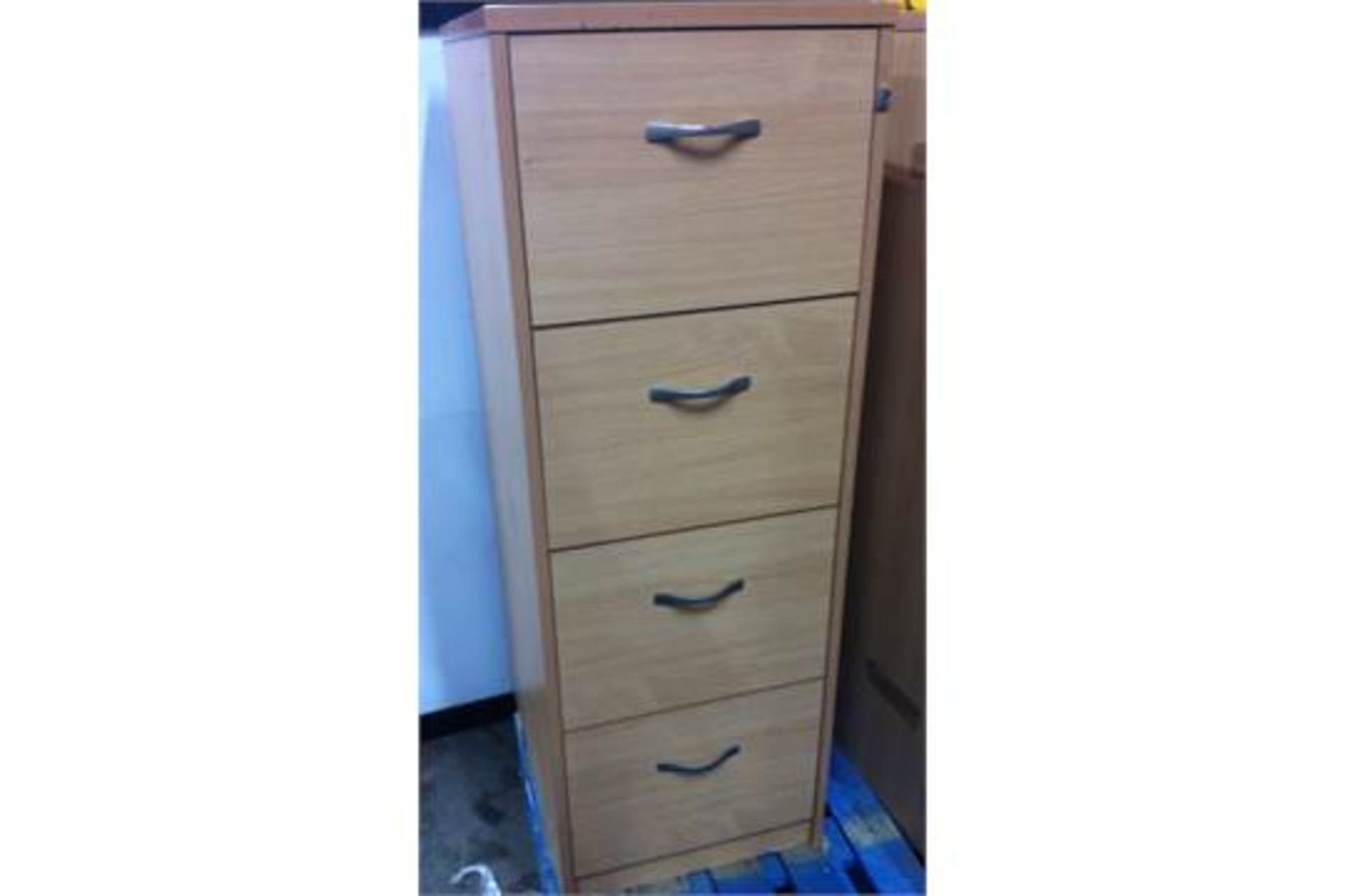 2x 4 Drawer Wooden Filing Cabinet
