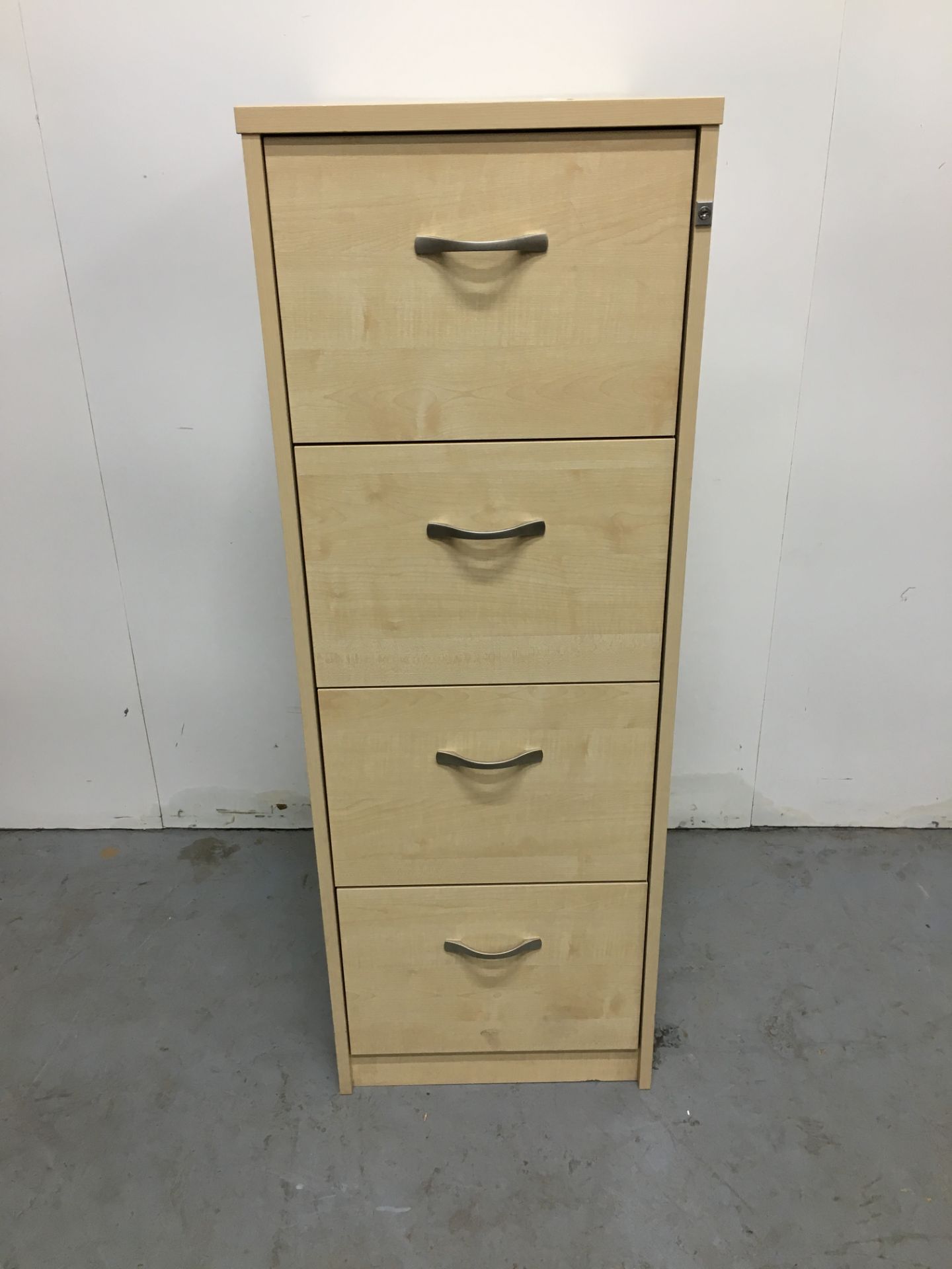 4x 4 Drawer Filing Cabinets in Beech Wood Finish