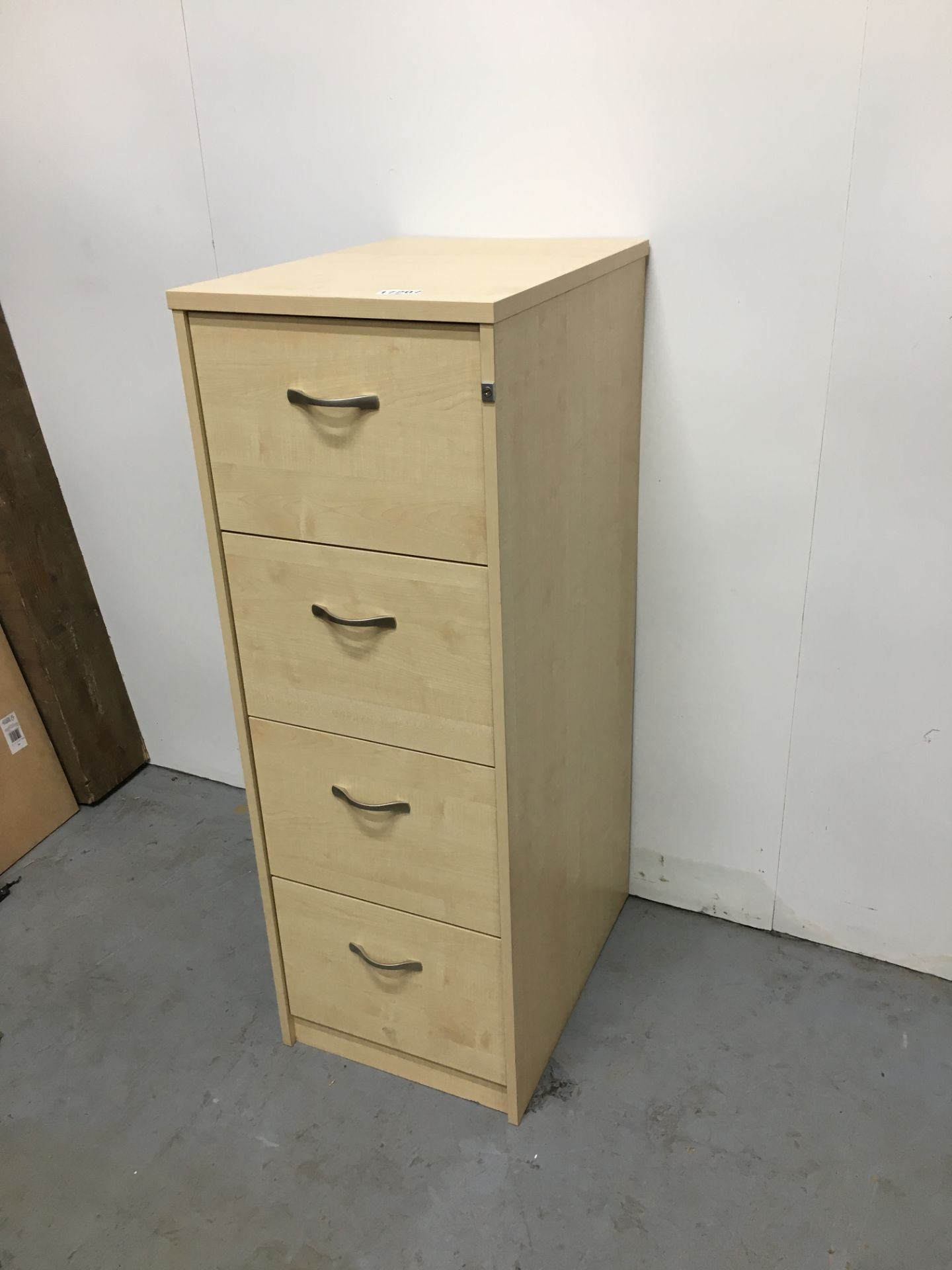 4x 4 Drawer Filing Cabinets in Beech Wood Finish - Image 2 of 2