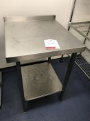 Stainless steel food preparation table 60 x 65 x 87 cm with undershelf and backsplash