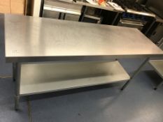 Vougue stainless steel food preparation table 180 x 60 x 90 cm
