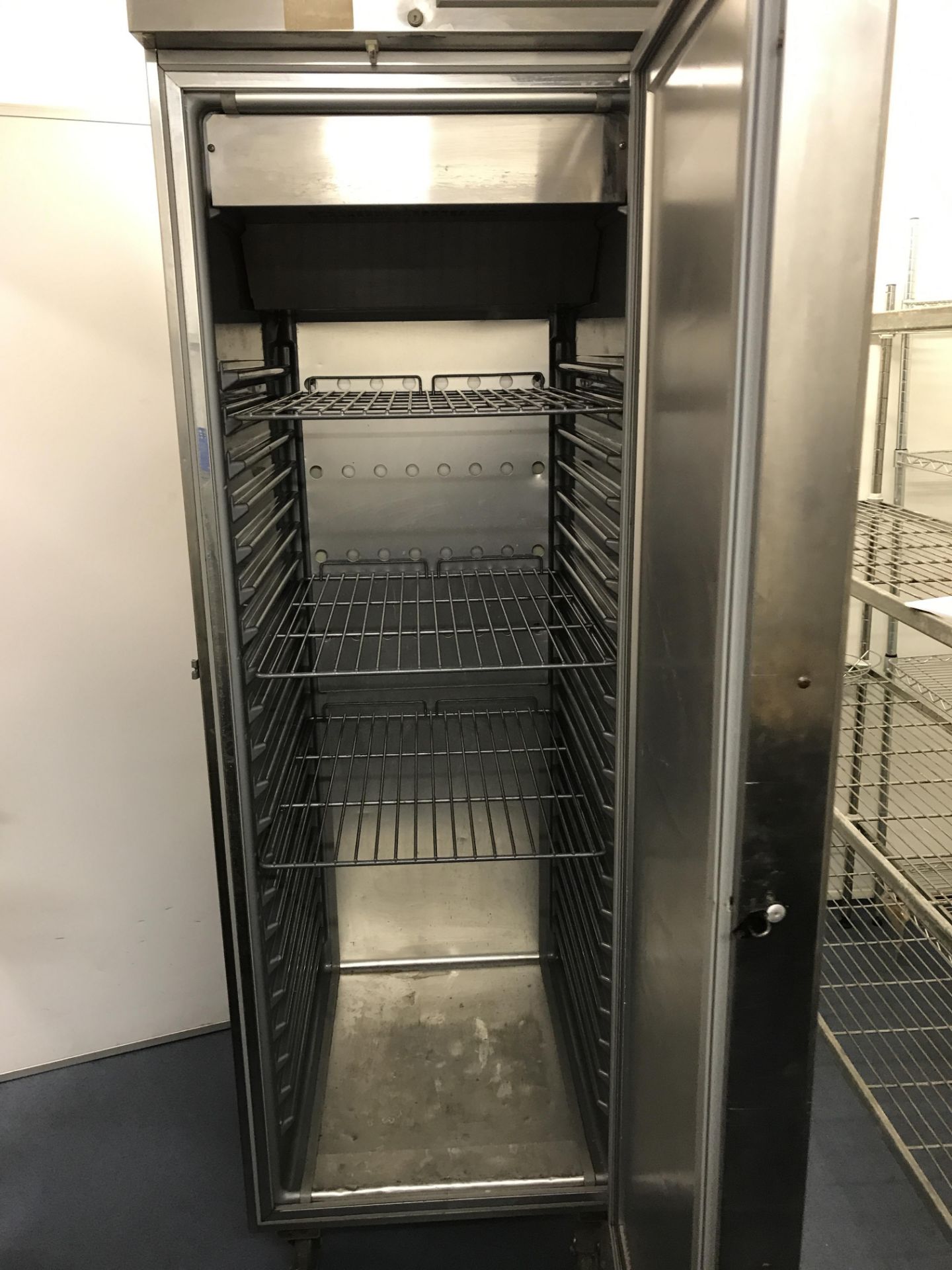 Electrolux RS26 stainless steel upright fridge on castors - Image 3 of 6