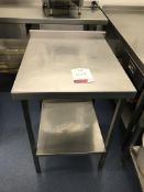 Stainless steel food preparation table 60 x 65 x 87 cm with undershelf and backsplash