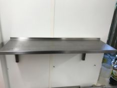 Stainless steel wall shelf and brackets 90 x 26 cm