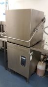 Comenda LC 700 BT stainless steel pass through dishwasher with feed in and out tables