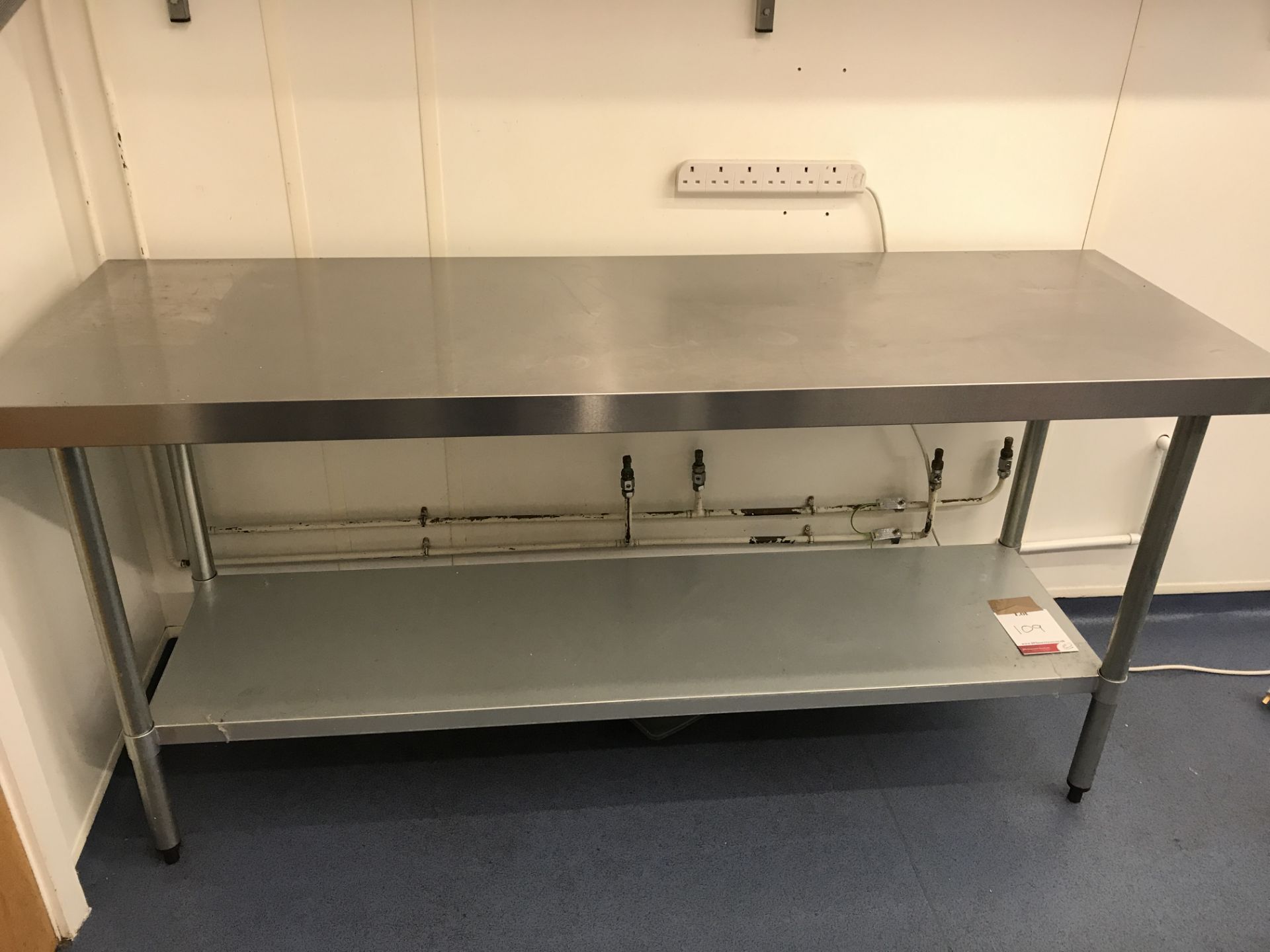 Stainless steel food preparation table 180 x 60 x 91 cm with undershelf