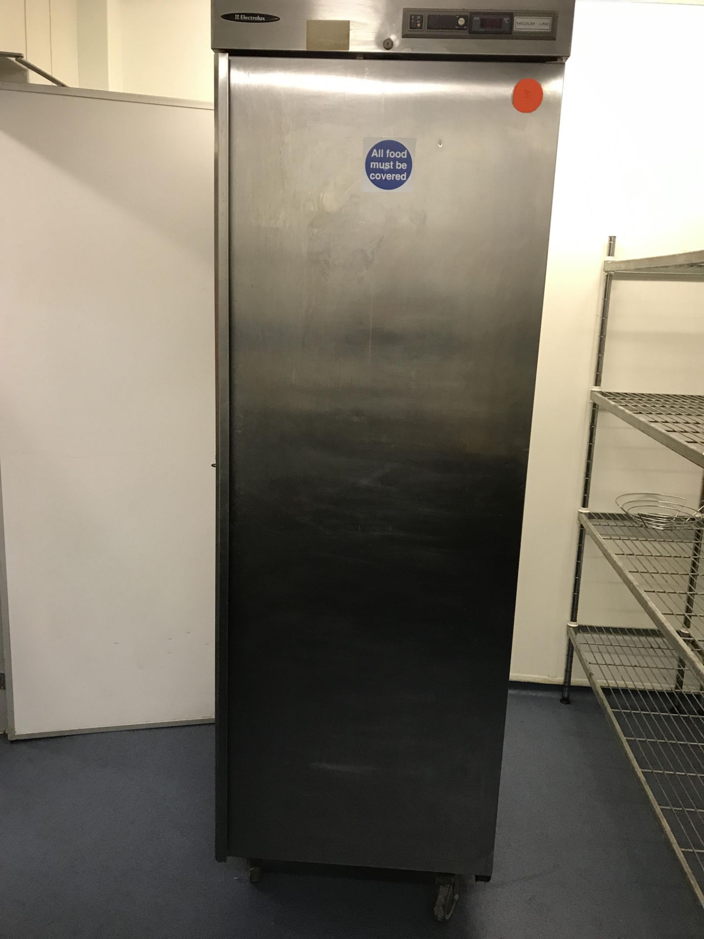 Electrolux RS26 stainless steel upright fridge on castors - Image 2 of 6