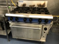 Blue Steel 6 burner gas oven 90 x 81 x 109 cm