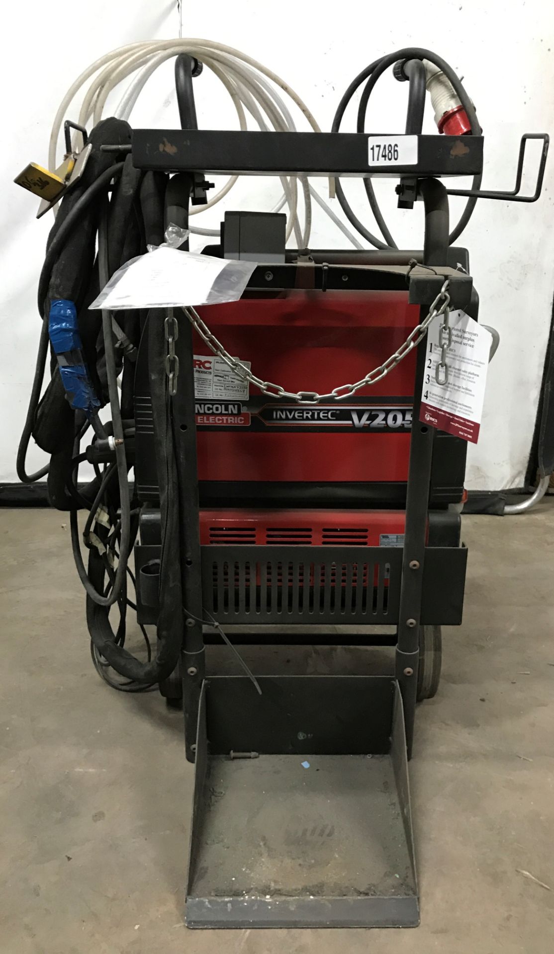 Lincoln Electric Invertec V205TP TIG Welder w/ Lincoln Coolarc 20 Water Cooler & Trolley