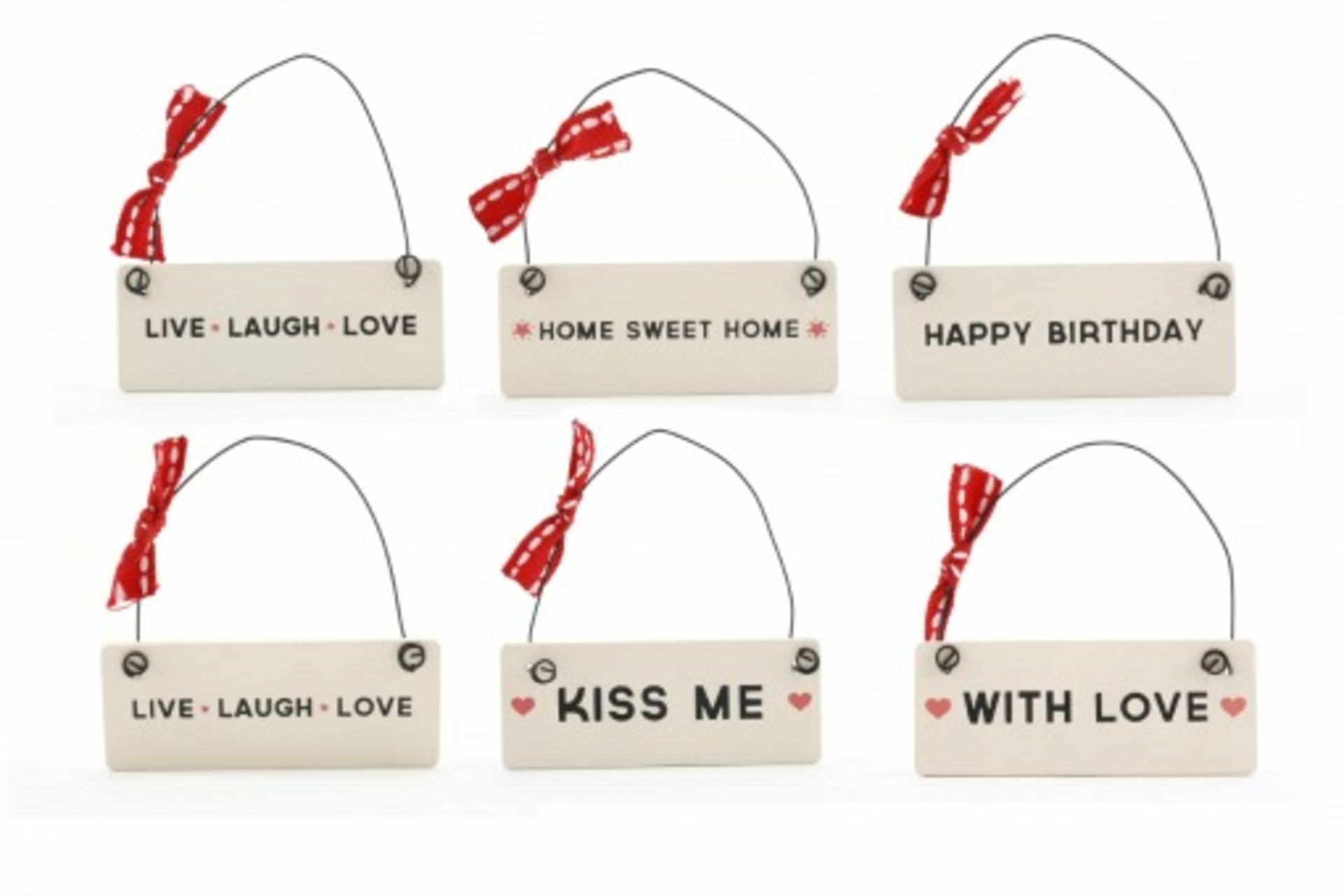 198 X SLOGAN SIGNS, HEART FRAMES, MEMO/CHALKBOARDS, DOOR HOOKS, ETC. RRP £ 734.10 - Image 3 of 4