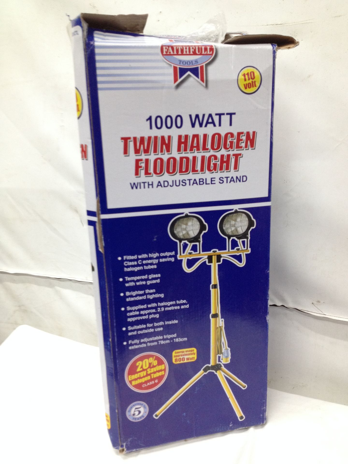 2 x Twin Halogen Floodlight with Adjustable Stand