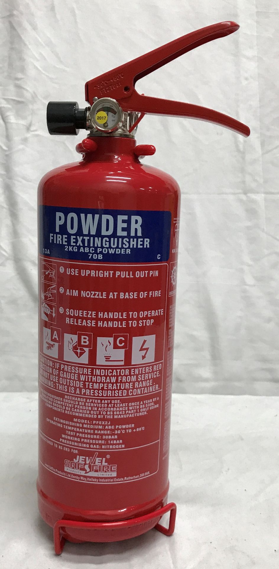 Jewel Saffire 2kg Powder Fire Extinguisher - Image 2 of 2