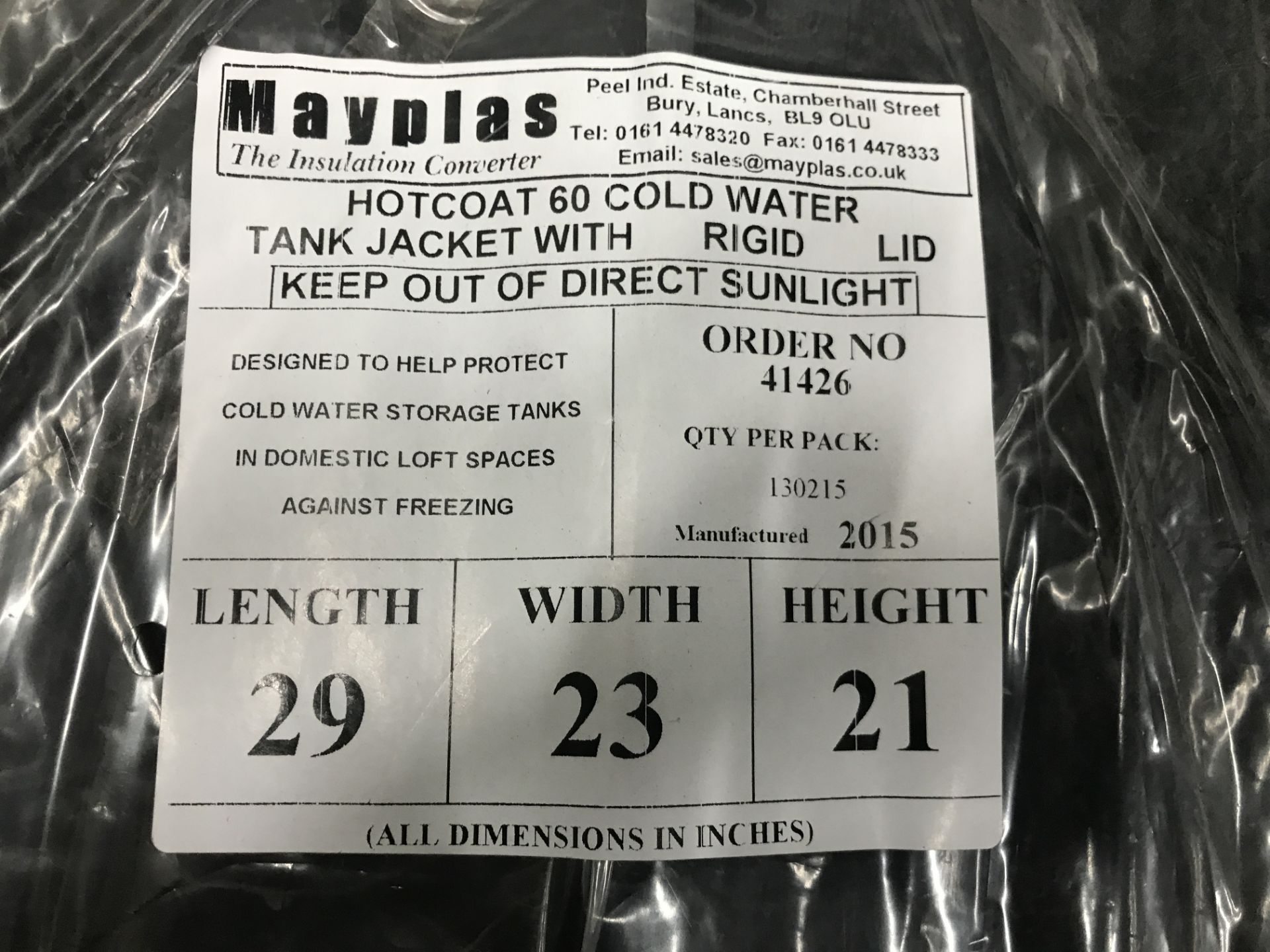 20 x Rigid Lid Boiler Jackets - 29" x 23" x 21" - Image 2 of 2