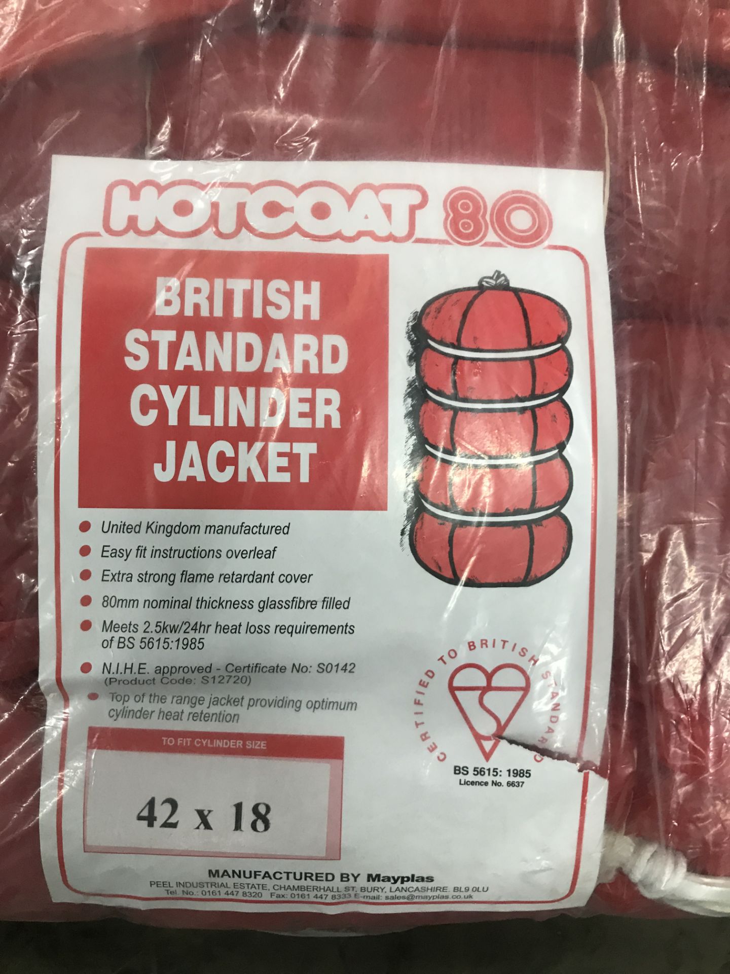 20 x Red Cylinder Boiler Jackets - 42" x 18" x 28" - Image 2 of 2
