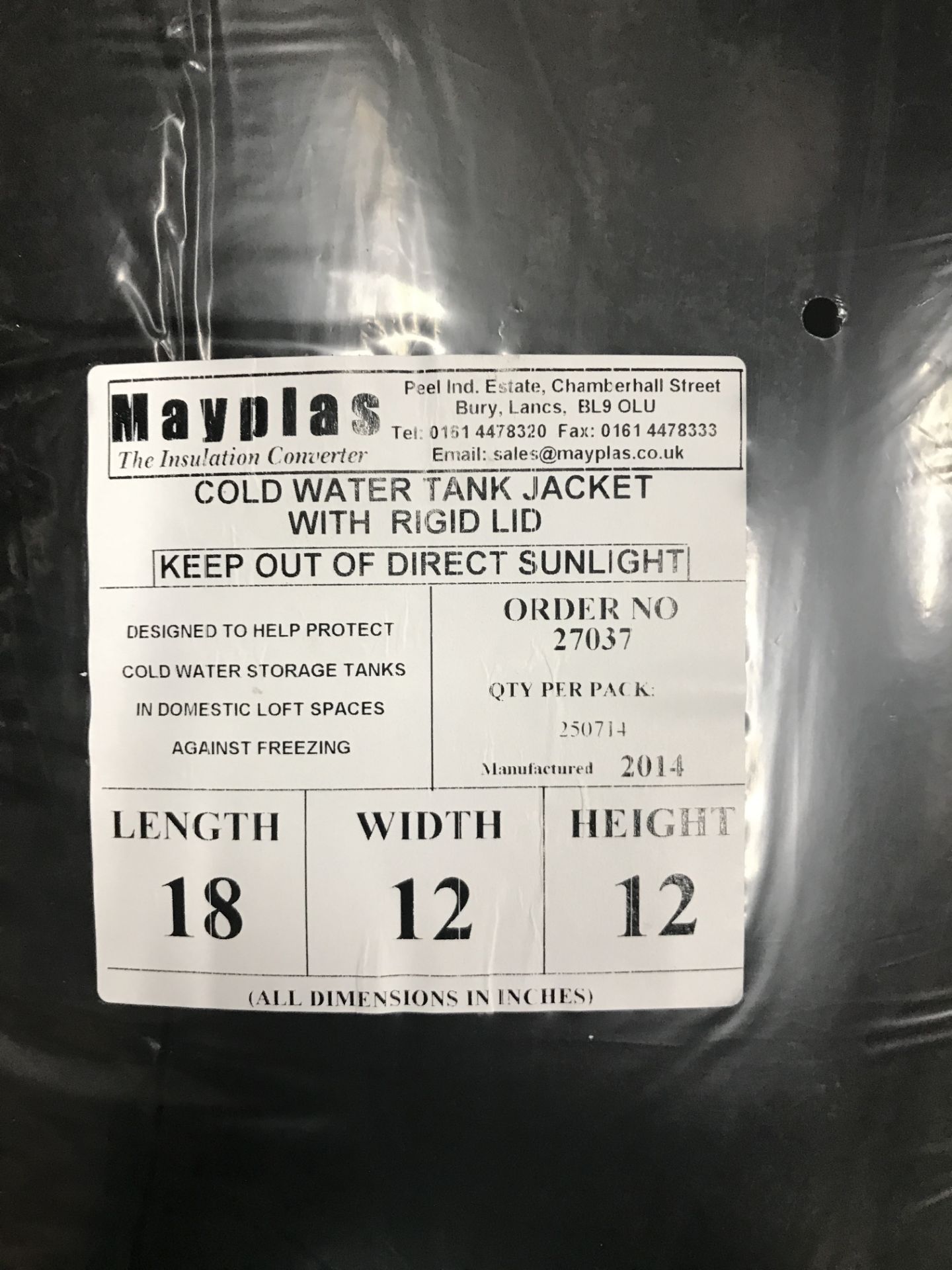 20 x Rigid Lid Boiler Jackets - 18" x 12" x 12" - Image 2 of 2