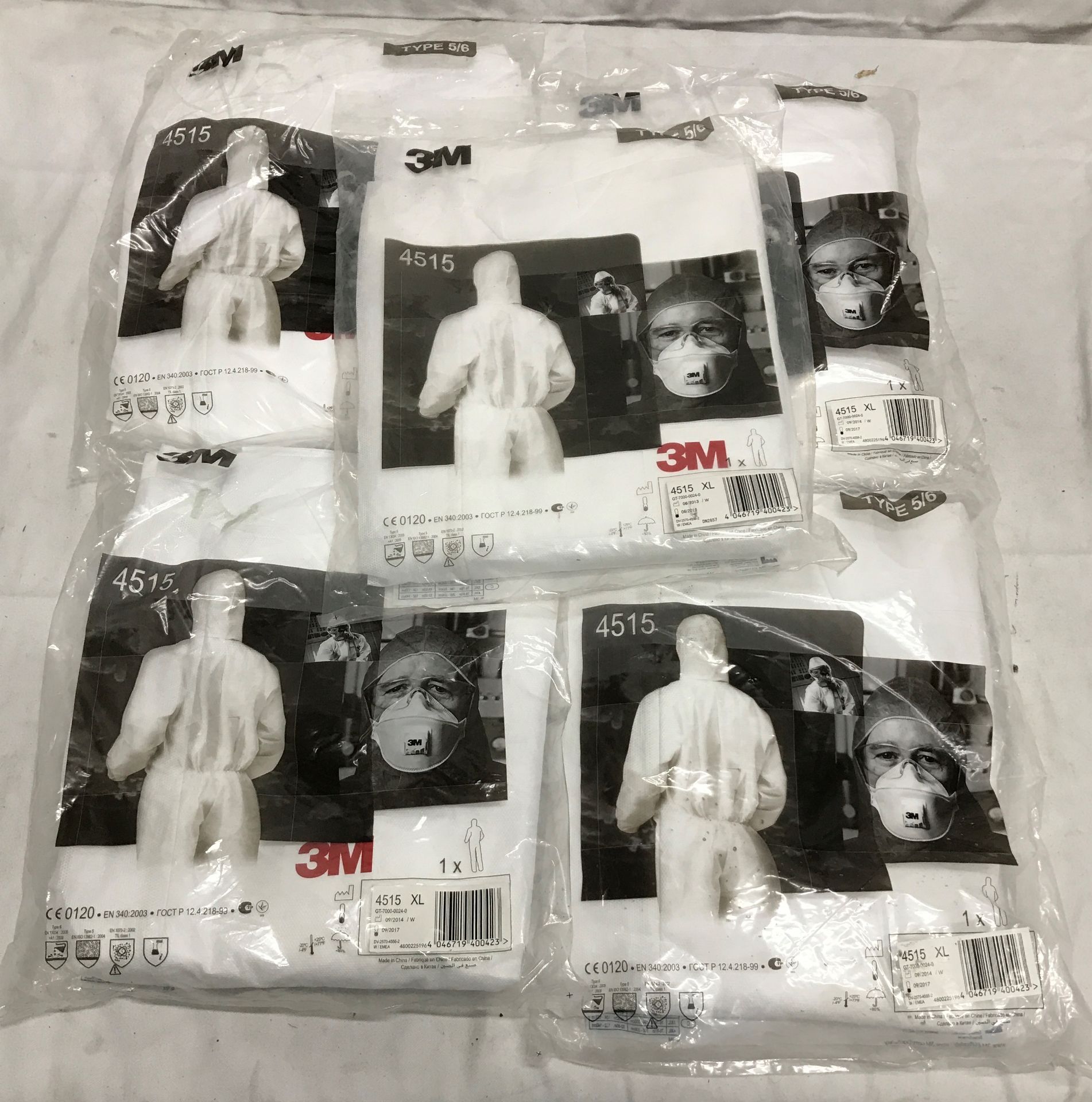 5 x Protective Coveralls - Size XL