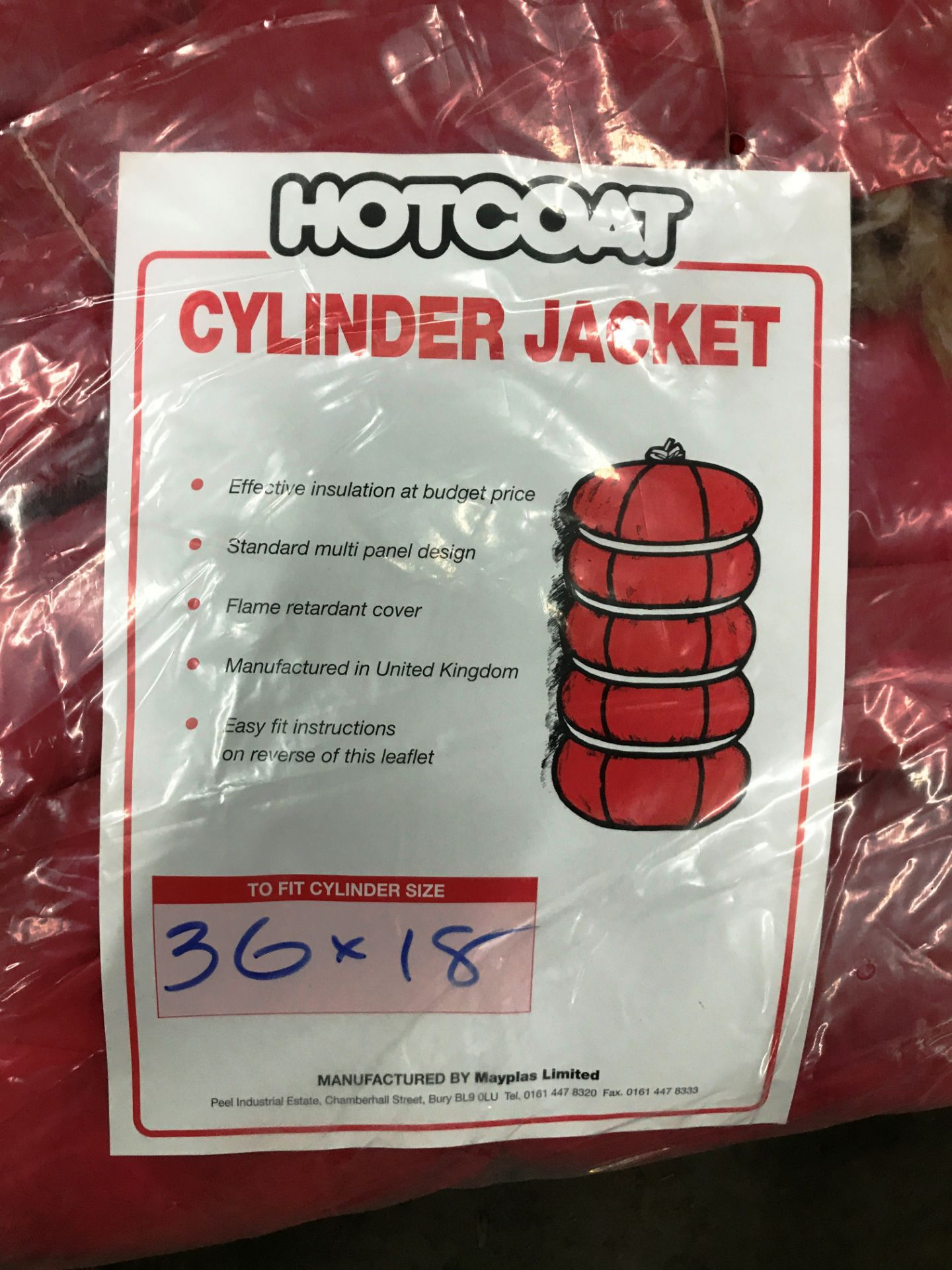 24 x Red Cylinder Boiler Jackets - 36" x 18" x 28" - Image 2 of 2