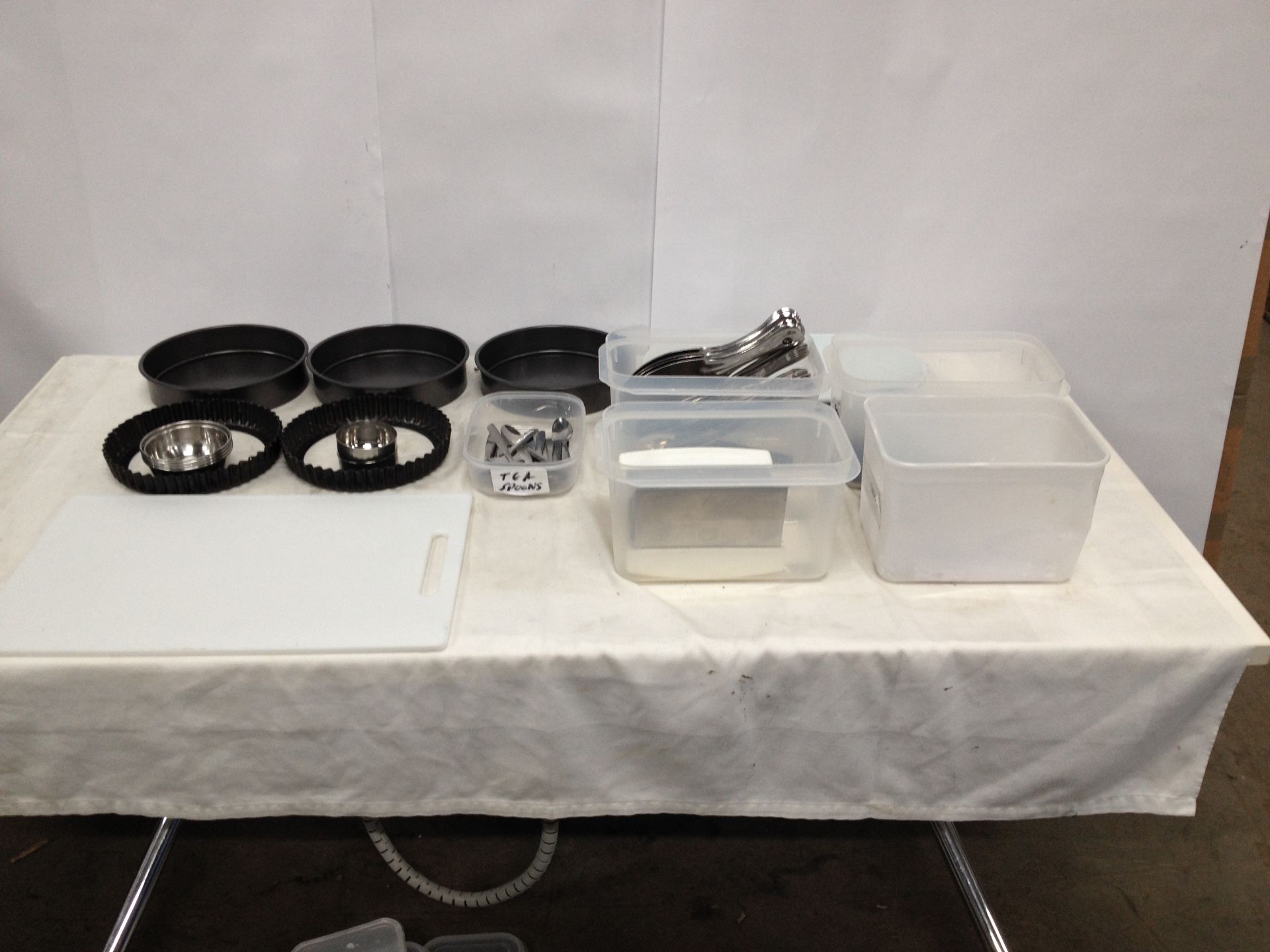 Catering Equipment includes cutlery, chopping boards, cake tins, etc.