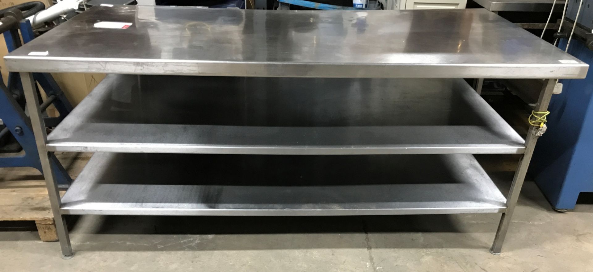 Stainless steel three level table