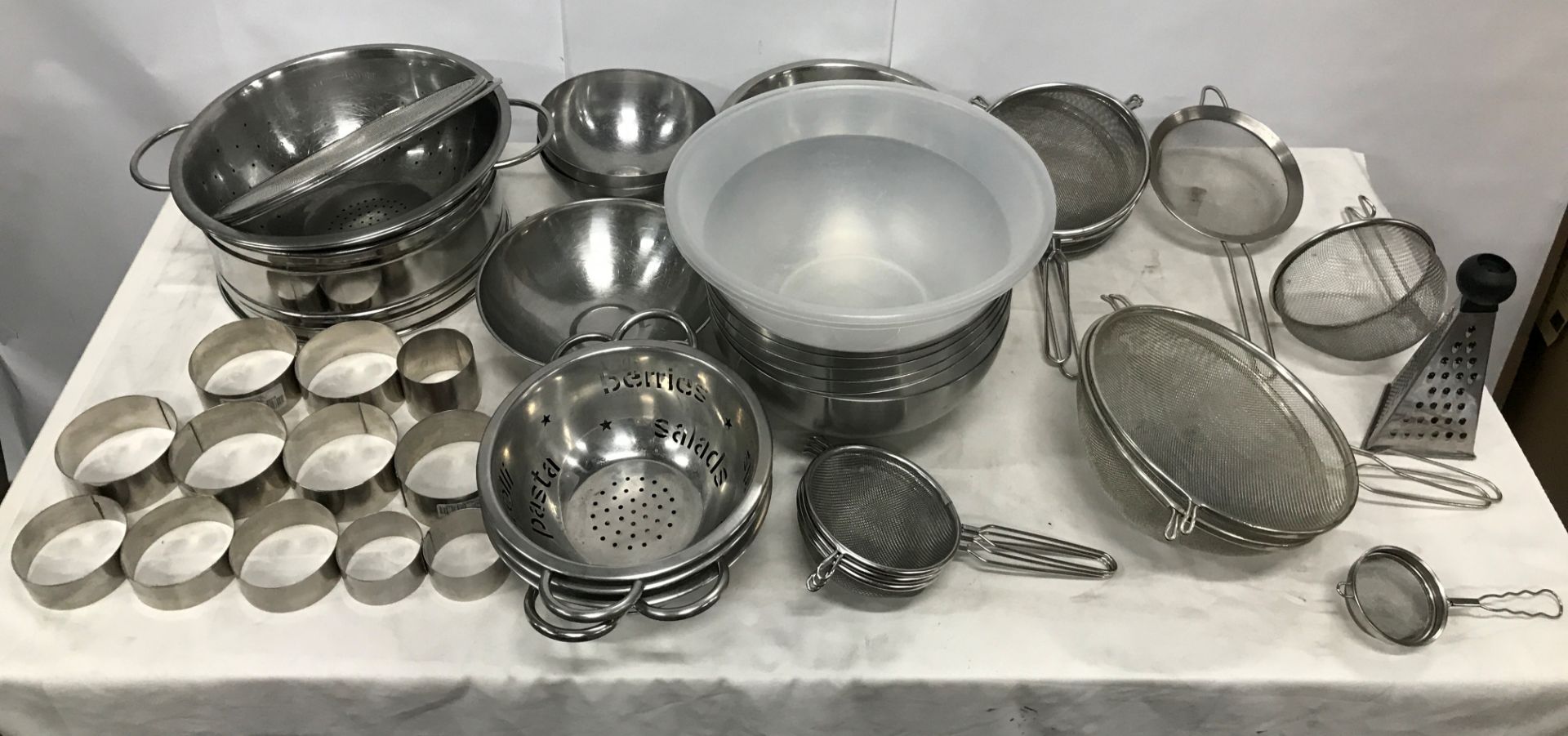 Ikea catering gear, sieves, colanders, cheese grater, mixing bowls, stainless steel cake bowls and c - Image 2 of 2