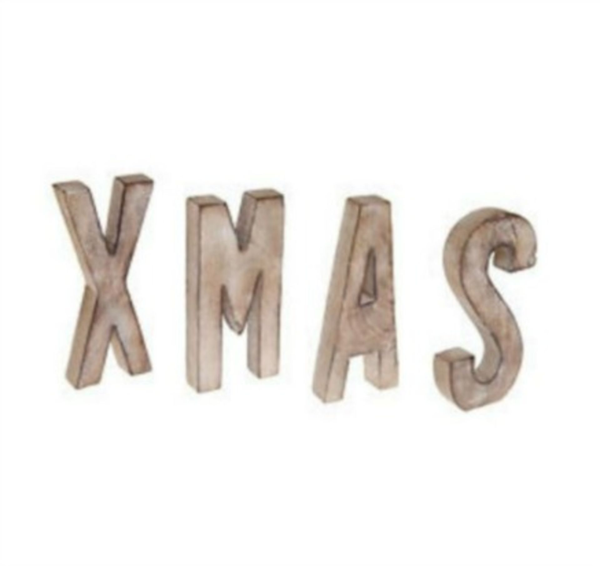 36 Mixed lot of rocking horses, wooden block letters, glavanised metal/wood tree garlands - Image 2 of 5