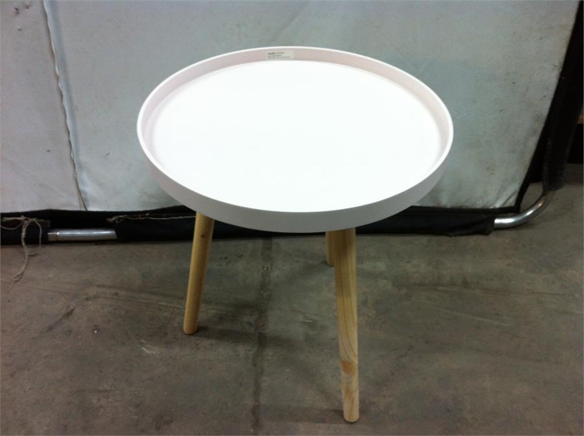 5 x Small round table with pine legs 40 cm dia/35 cm dia. Total RRP £164.95 - Image 4 of 5
