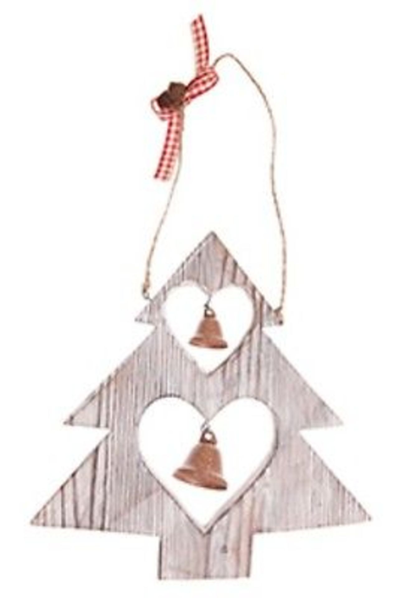 24 x Christmas tree with cut out hearts and bells