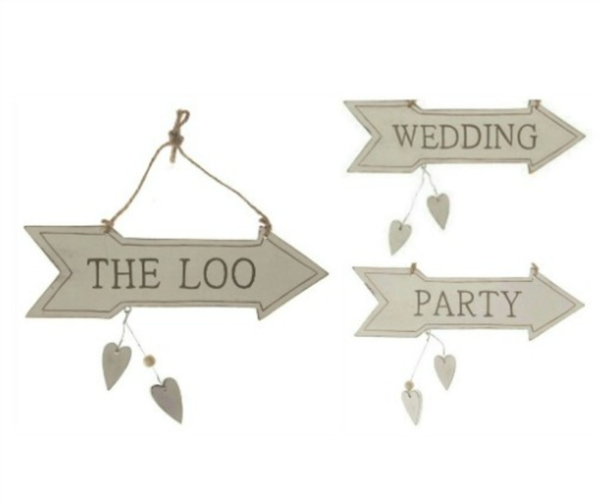500 X WEDDING, PARTY, POINTING ARROWS, MR AND MRS, THE LOO. RRP £ 1,265.80