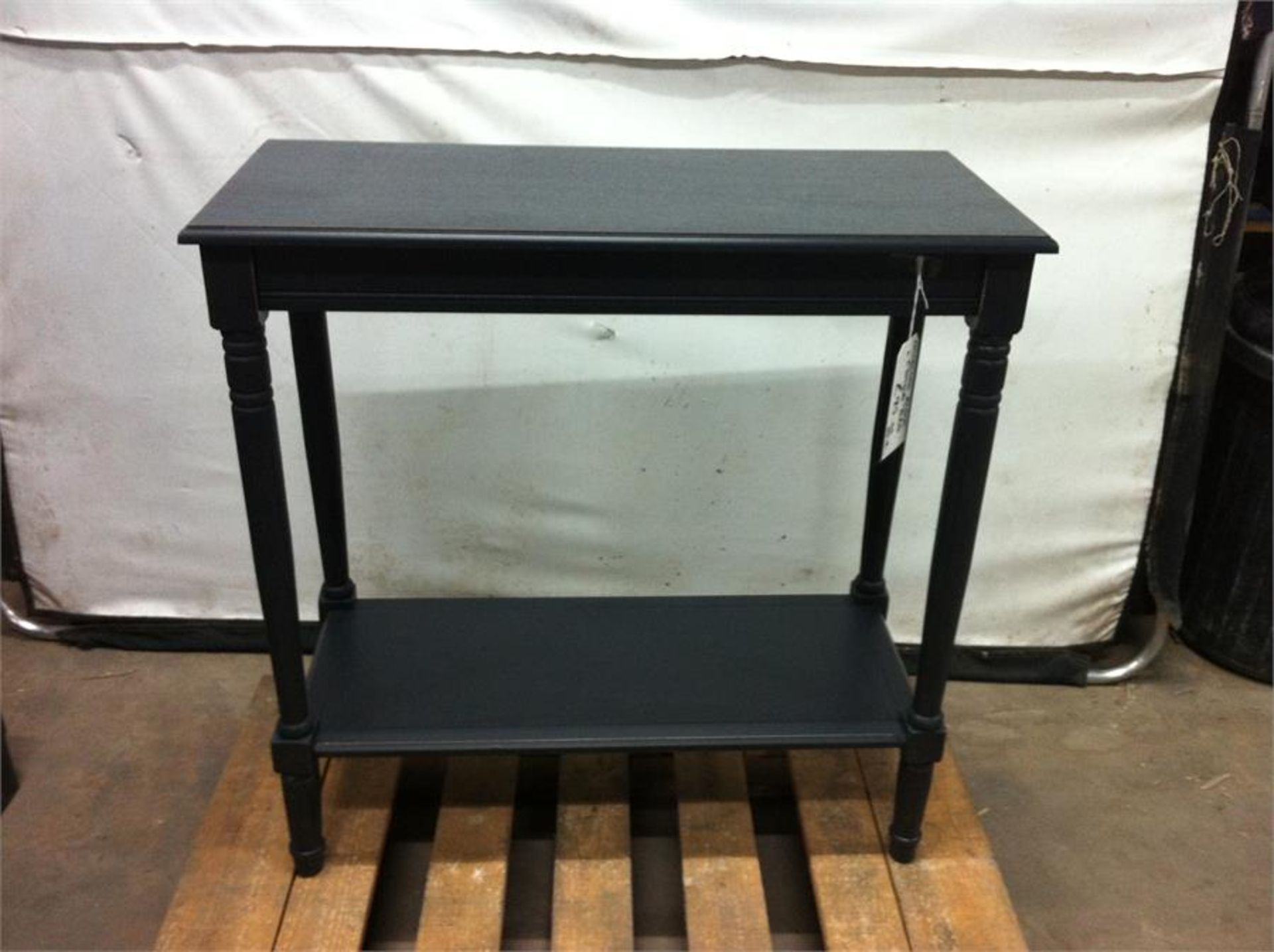 Black wooden hall table with undershelf. RRP £95