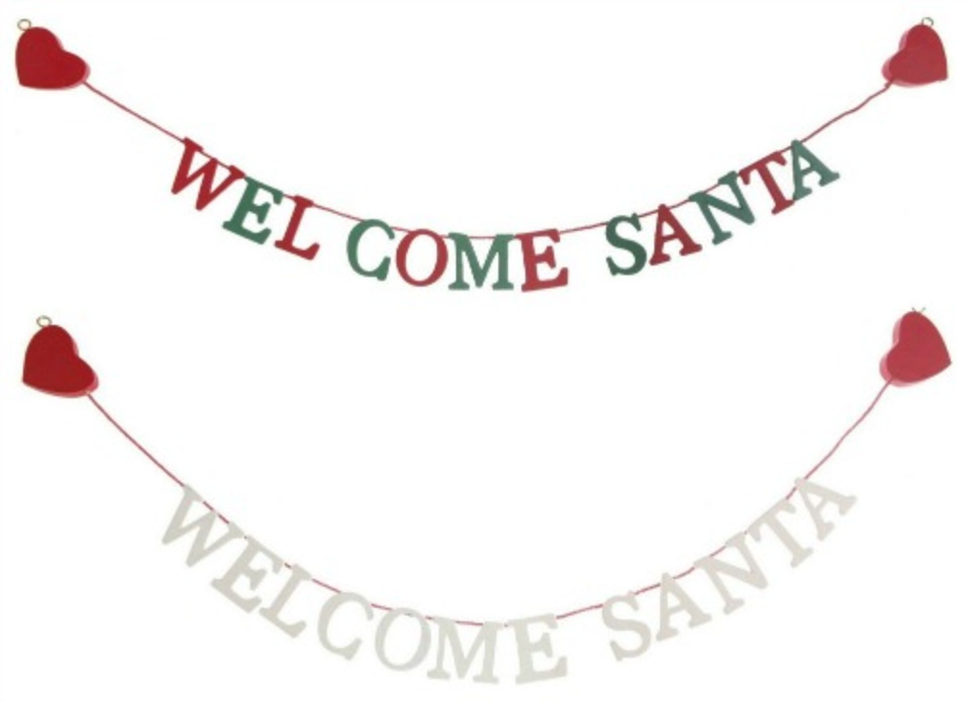 30 x Welcome santa wooden garland/bunting