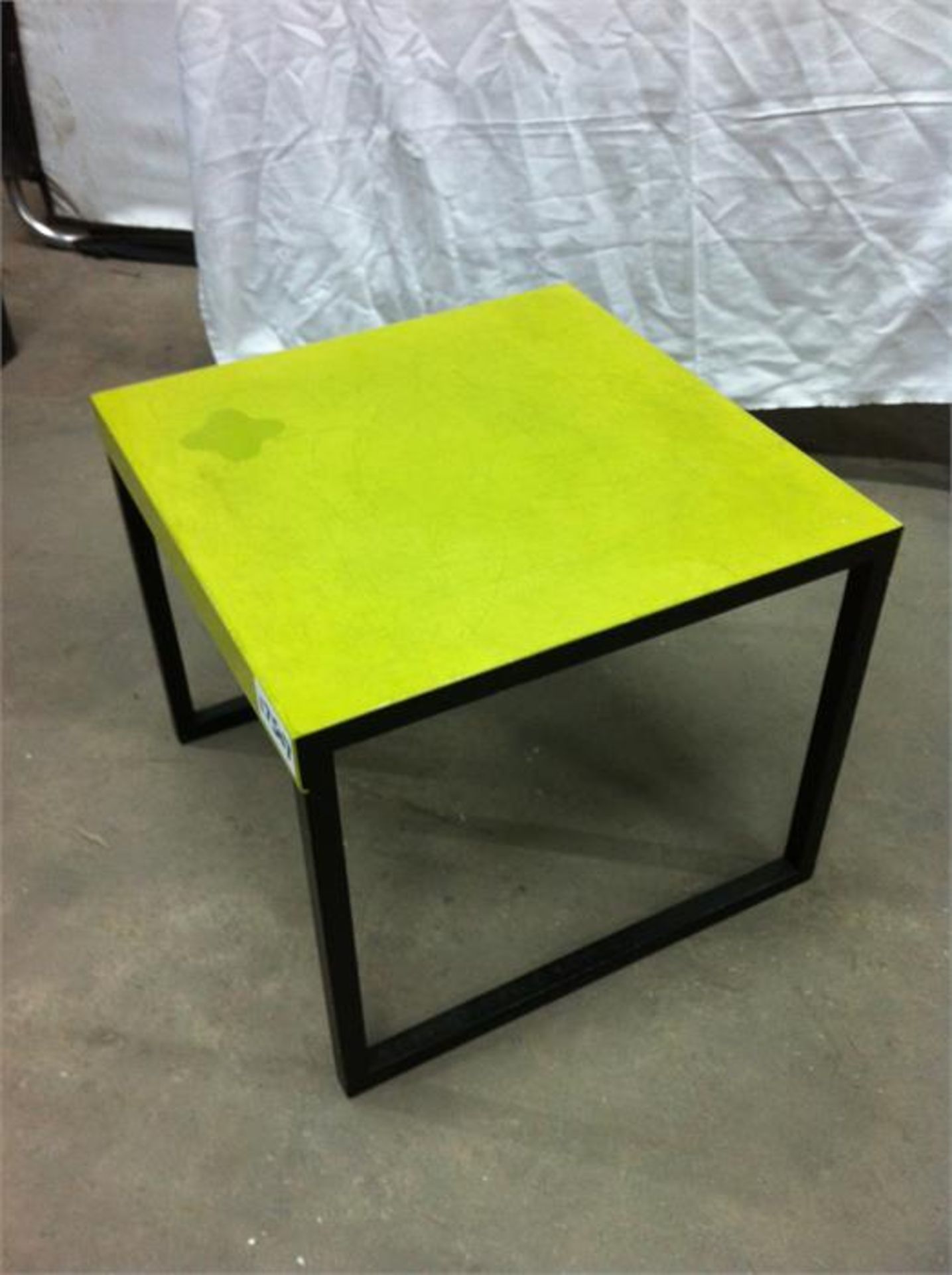 Old school chair and table with green metal top. - Image 4 of 4