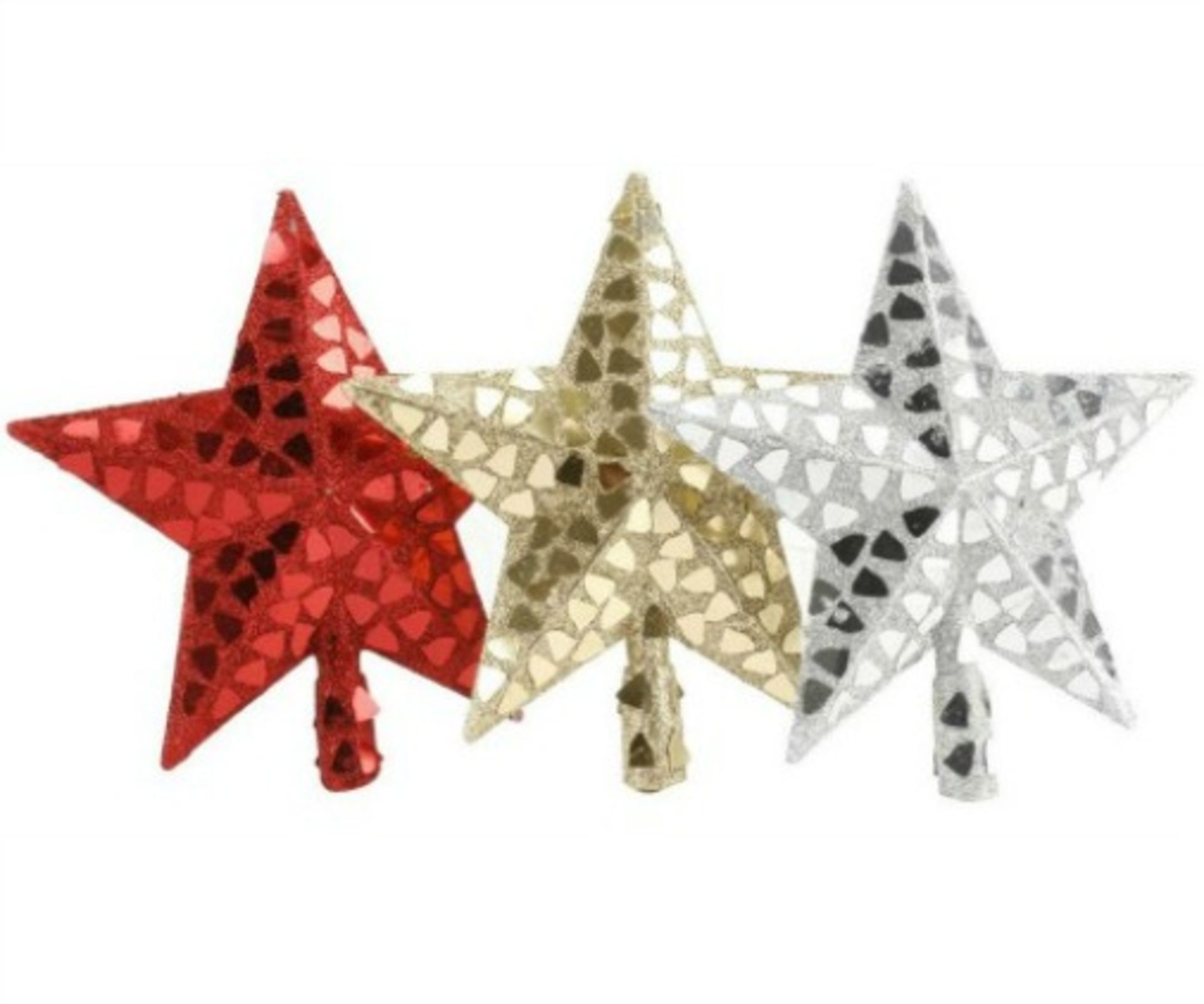 37 Star Christmas Tree Toppers. Red/Gold/Silver