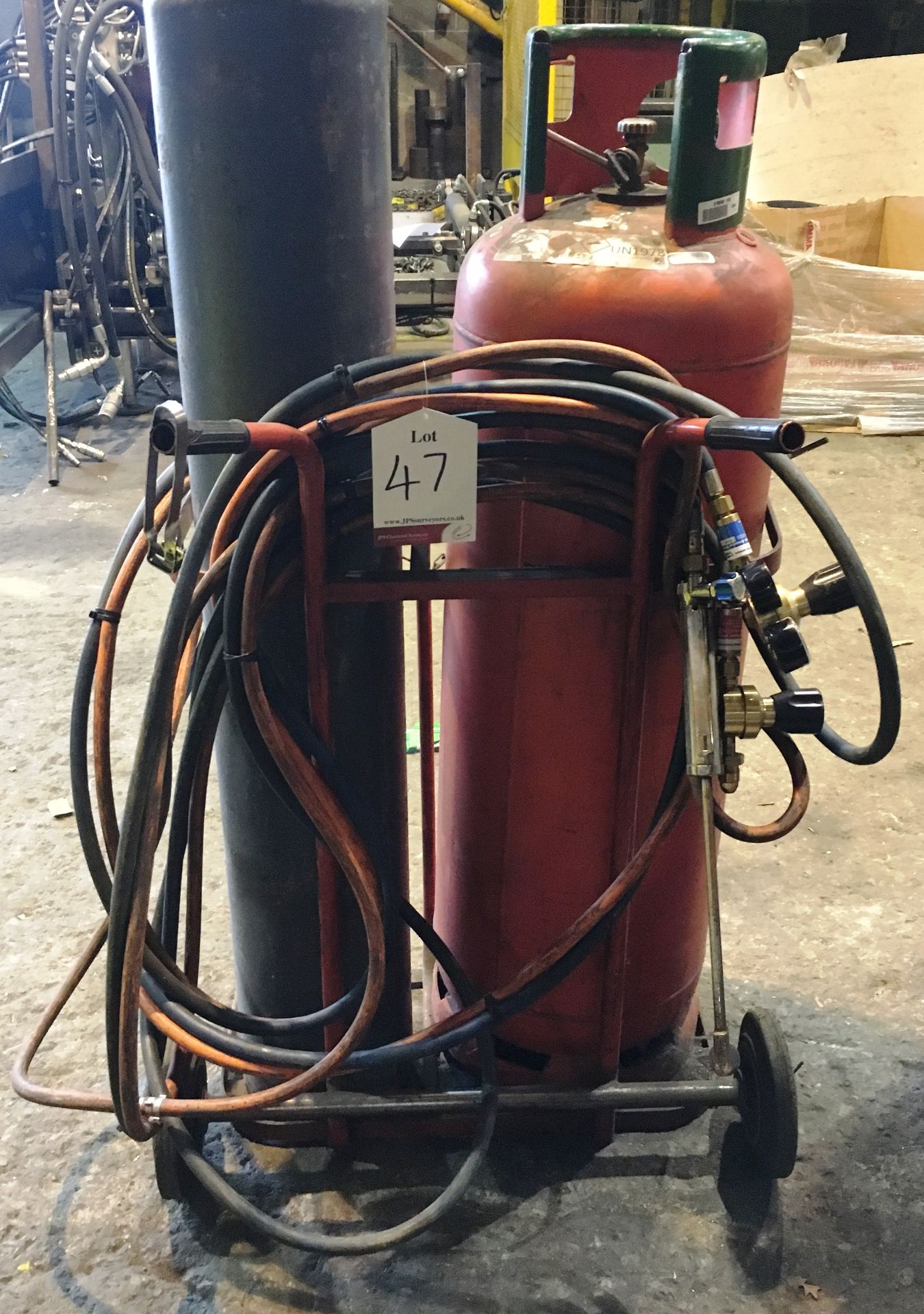 Welding Torch with Double Gas Bottle Trolley - Gas Bottles Not Included