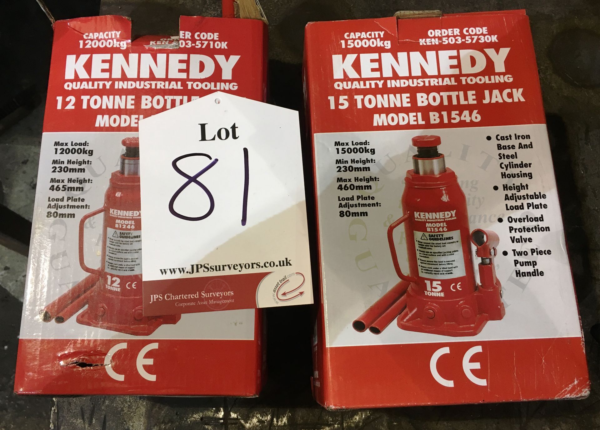 2 x Kennedy 12T & 15T Bottle Jacks