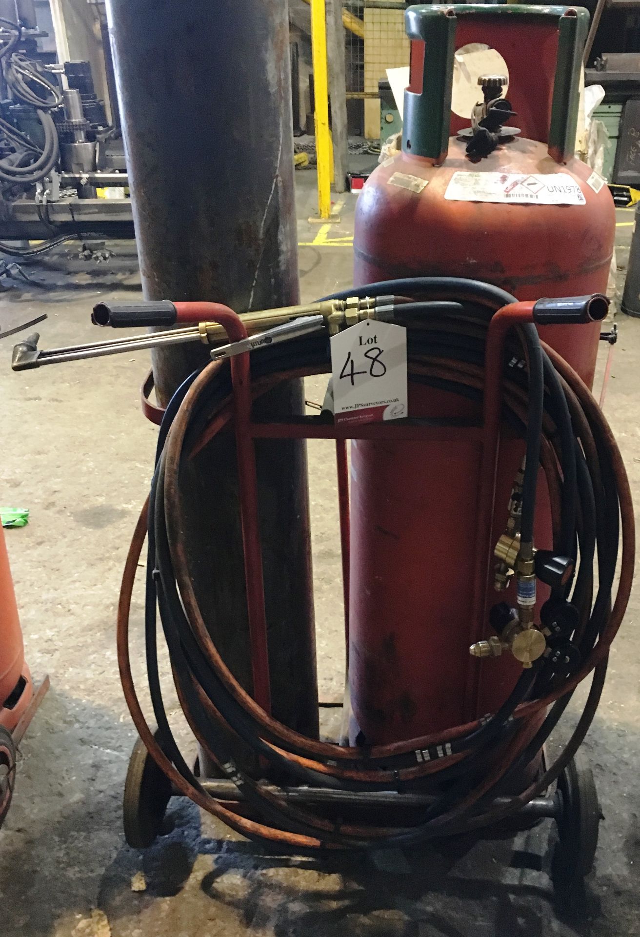 Welding Torch with Double Gas Bottle Trolley - Gas Bottles Not Included