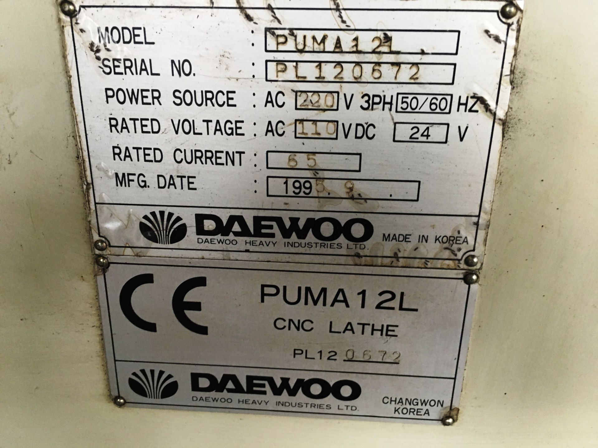 Daewoo Puma 12L CNC Lathe | 1995 - Image 5 of 10