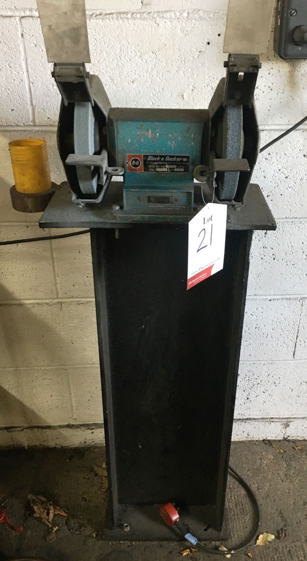 Black & Decker 8" double ended bench grinder on fabricated stand