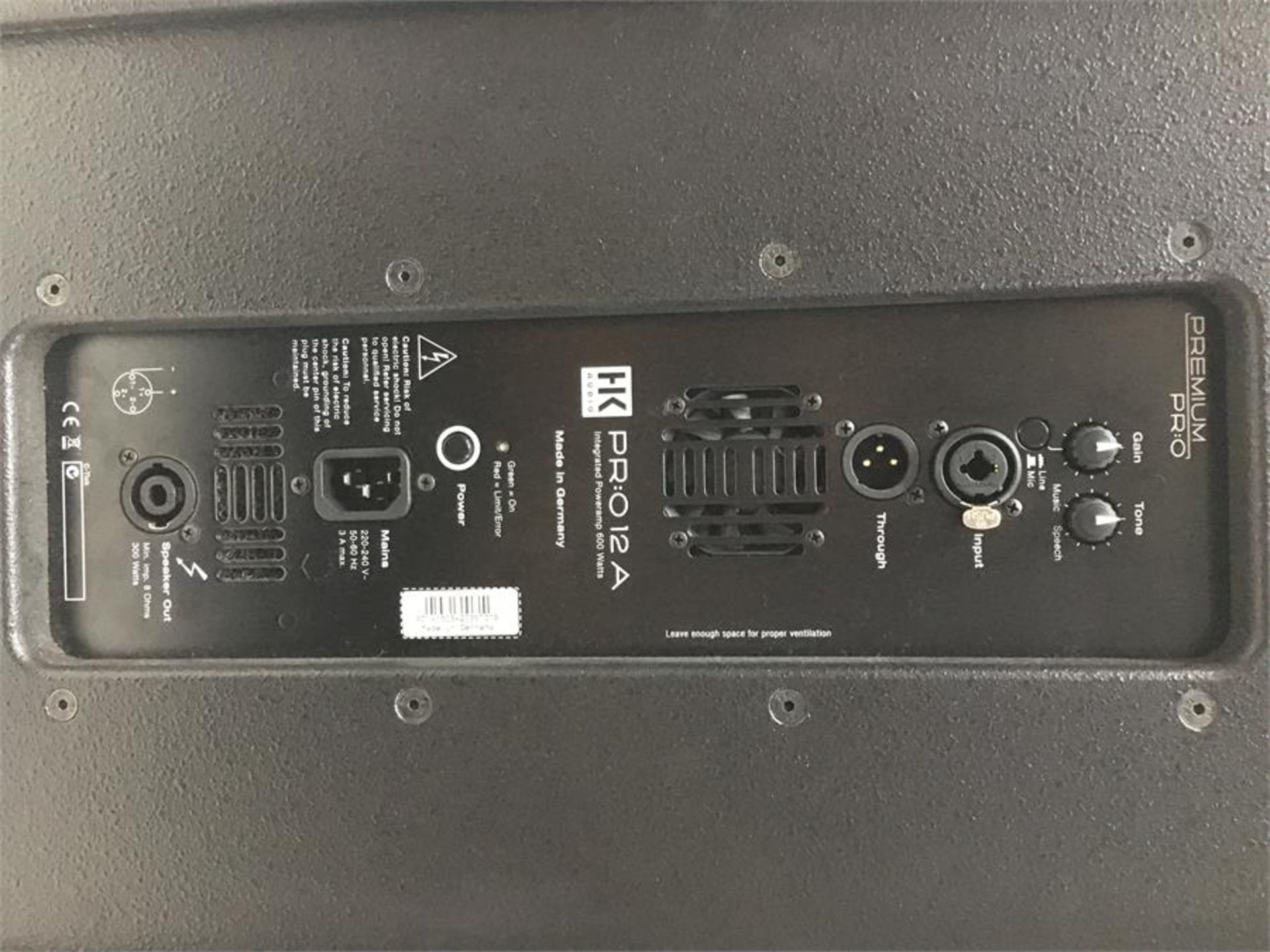 HK Audio PR:O 12A Fullrange Cabinet / Satellit Speaker Integrated Outputamp 600W - Image 5 of 5