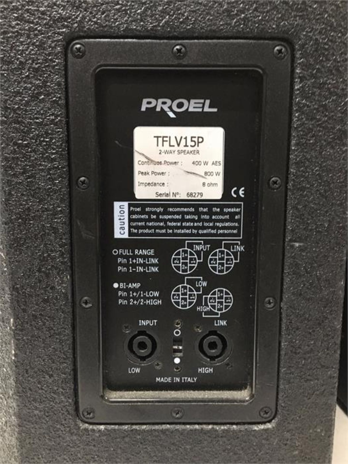 2 x Proel TFLV15P 2way Speakers - Image 4 of 5